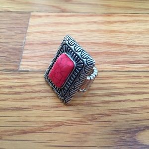 Red stone ring